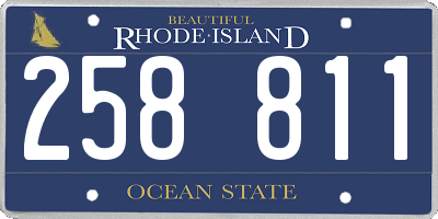 RI license plate 258811