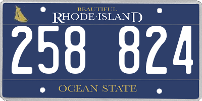 RI license plate 258824