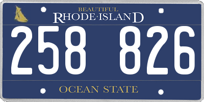 RI license plate 258826