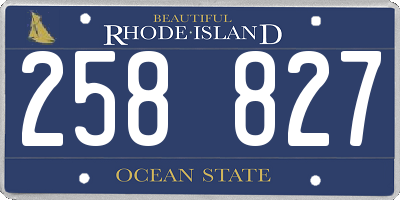 RI license plate 258827