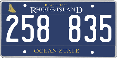 RI license plate 258835