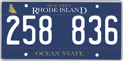 RI license plate 258836