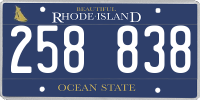 RI license plate 258838