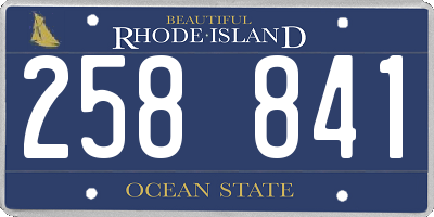 RI license plate 258841