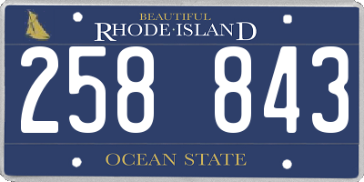 RI license plate 258843