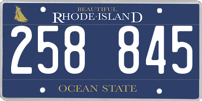 RI license plate 258845