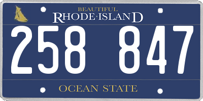RI license plate 258847