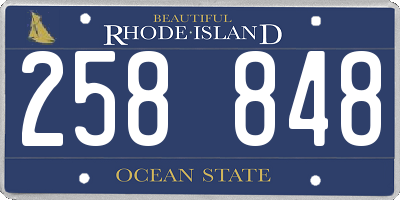 RI license plate 258848
