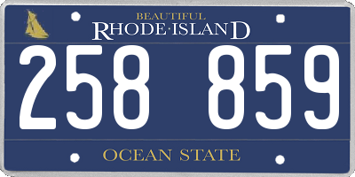 RI license plate 258859