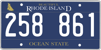RI license plate 258861