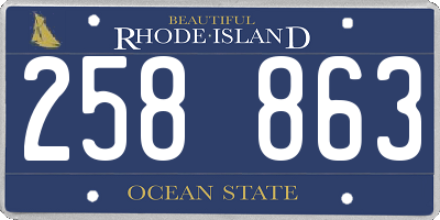 RI license plate 258863