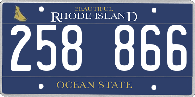 RI license plate 258866