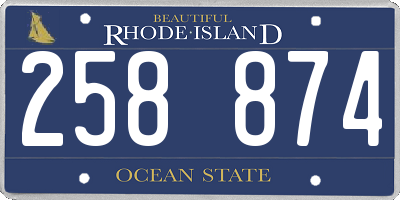 RI license plate 258874