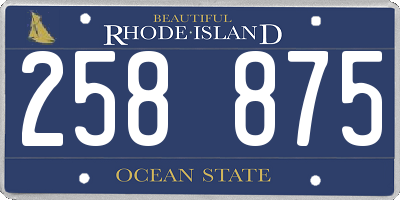 RI license plate 258875