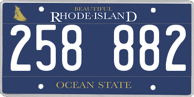 RI license plate 258882