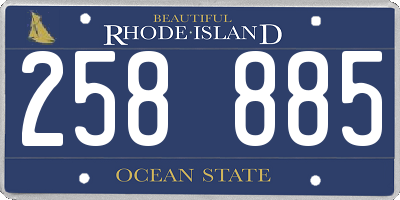 RI license plate 258885