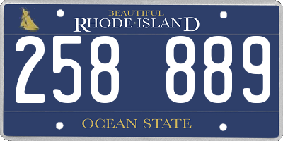 RI license plate 258889