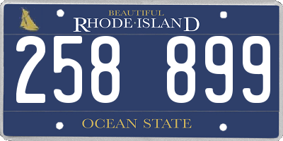 RI license plate 258899