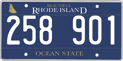 RI license plate 258901