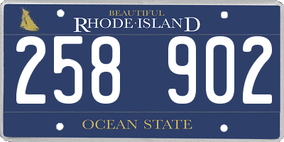 RI license plate 258902