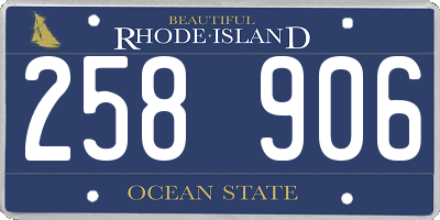 RI license plate 258906