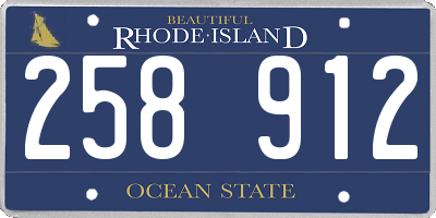 RI license plate 258912