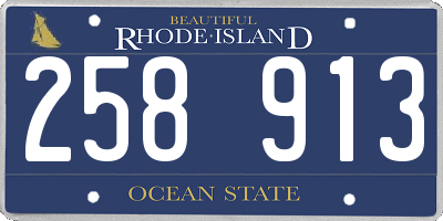 RI license plate 258913