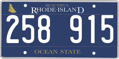 RI license plate 258915