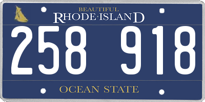 RI license plate 258918