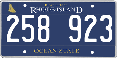 RI license plate 258923