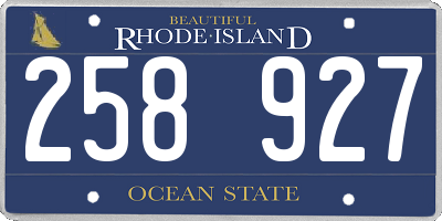 RI license plate 258927