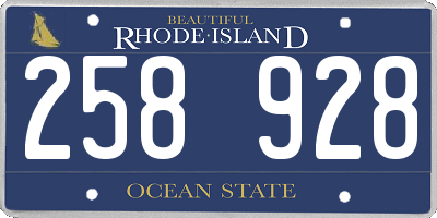 RI license plate 258928
