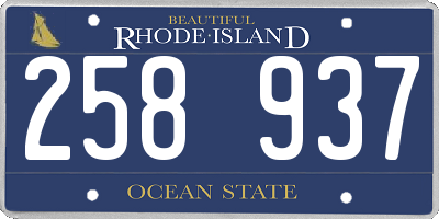 RI license plate 258937
