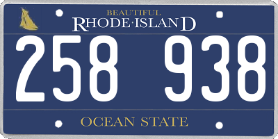 RI license plate 258938