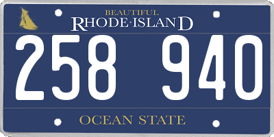 RI license plate 258940
