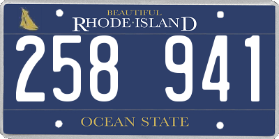 RI license plate 258941