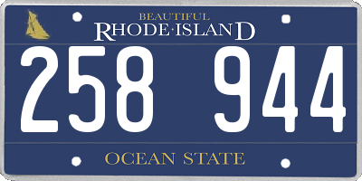 RI license plate 258944