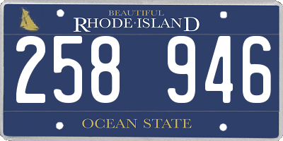RI license plate 258946