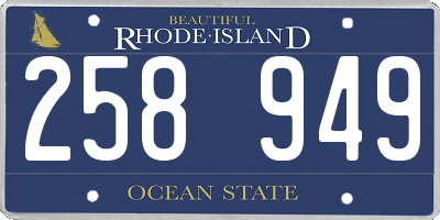 RI license plate 258949
