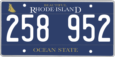 RI license plate 258952