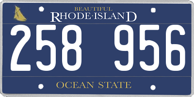 RI license plate 258956