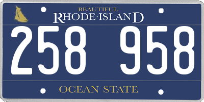 RI license plate 258958