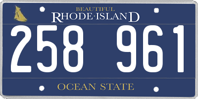 RI license plate 258961