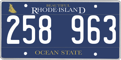 RI license plate 258963