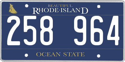 RI license plate 258964