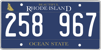 RI license plate 258967