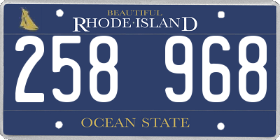 RI license plate 258968