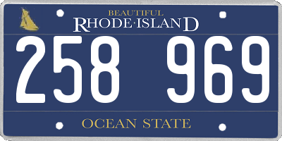 RI license plate 258969