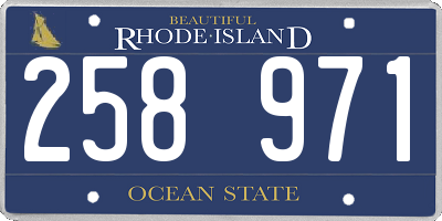 RI license plate 258971