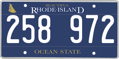 RI license plate 258972